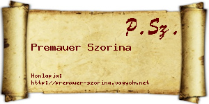 Premauer Szorina névjegykártya